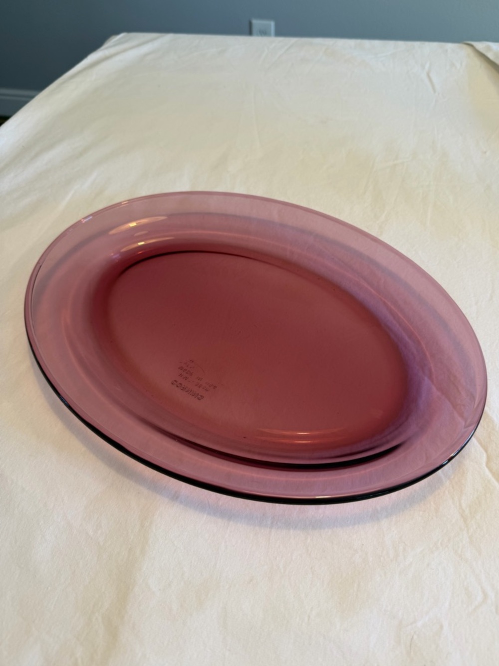 Vintage Visions Cranberry Serving Platter Plate 14” by CORNING / Plum or Purple